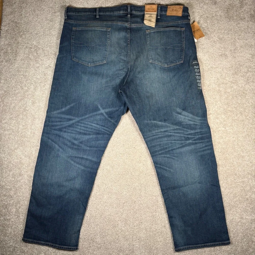 NWT Polo Ralph Lauren Prospect Straight Leg Jeans Mens 50Bx32 Blue Stretch Denim